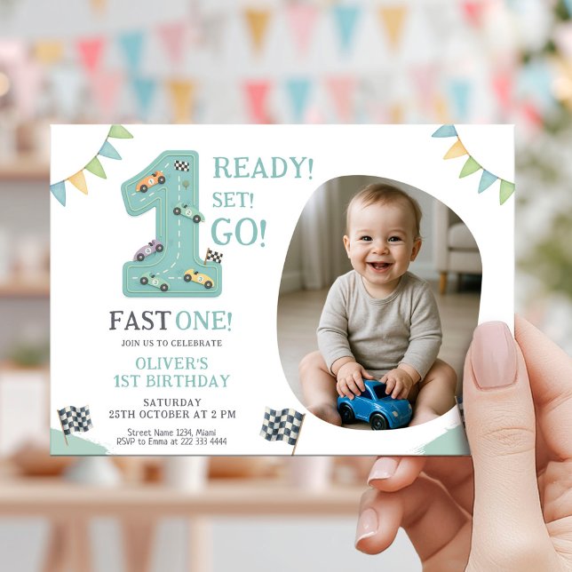 Convite Ready Set Go First Birthday (Criador carregado)