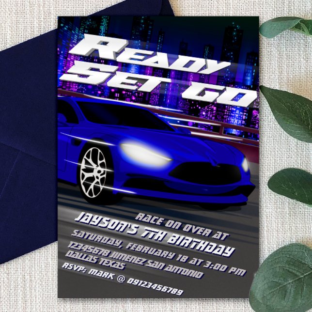 Convite Ready Set Go - Racing (Criador carregado)