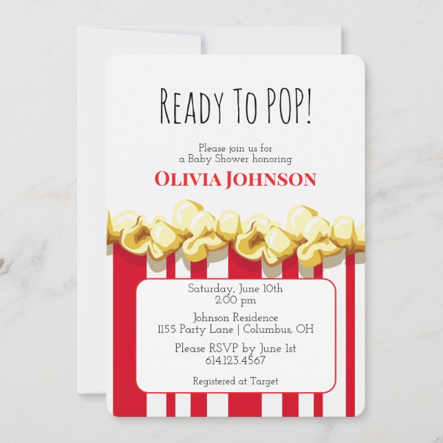 Convite Ready To POP! Baby Shower Invitation (Frente)