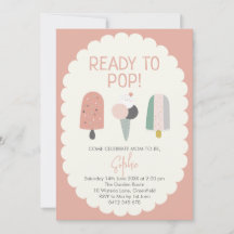 Ready to Pop Ice Cream Baby Shower Invitation