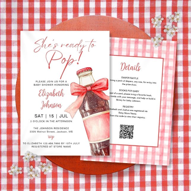 Convite Ready To Pop Soda Bottle Baby Shower All In One (Ready To Pop Soda Bottle Baby Shower All In One Invitation)