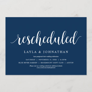 Convite Reagendado, mudança de data do casamento