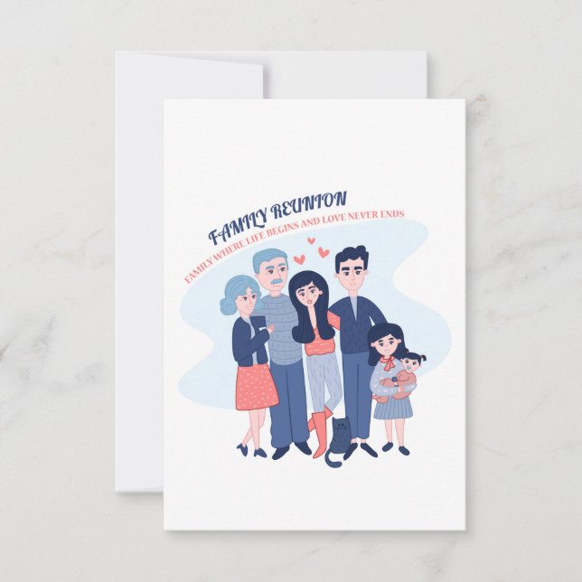 Convite reagrupamento familiar a vida começa o amor nunca  (Frente)