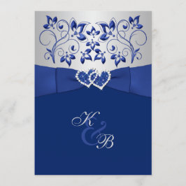 Convite Real Blue e Silver Entrou Corações 2