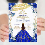 Convite Real Blue Veste 15 mexicana Aniversário<br><div class="desc">Royal Blue Dresses and Rosas Girl 15 de aniversário Mis Quince Anos,  15 de Aniversário, </div>