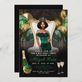 Convite Real de Aniversário para Balões Verdes e D