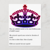 Convite real do aniversário