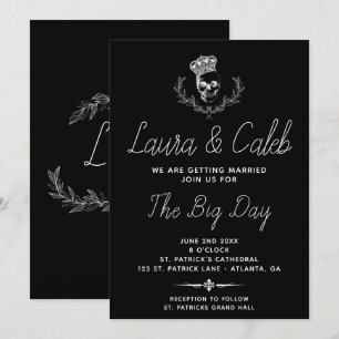 Convite real do casamento do crânio