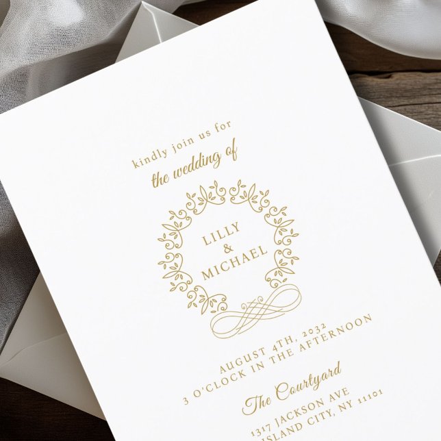 Convite Real, Elegante, Casamento (Royal, Elegant, Wedding Invitation, white. Handwriting font.)