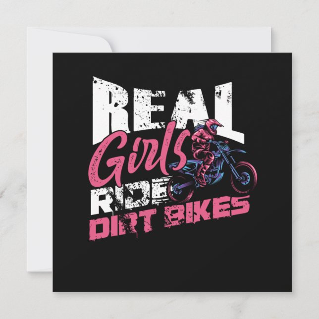 Convite Real Girls Ride Dirt Bikes Motocross Gi Motocross (Frente)
