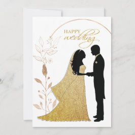 Convite Real Gold Foil Elegante deixa monograma de coroa