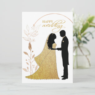 Convite Real Gold Foil Elegante deixa monograma de coroa