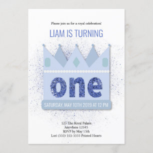 Convite Real Príncipe primeiro aniversario   Coroa