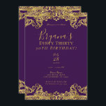 Convite Real Purple e Dourado Lace Sujo 30 aniversário de<br><div class="desc">Personalizar para qualquer evento</div>