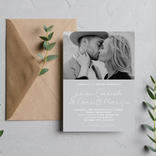 Convite Real Simplicidade 3 Moderno Casamento de Fotografi