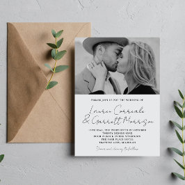 Convite Real Simplicidade 3 Moderno Legal Casamento de Fot