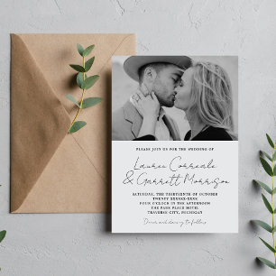 Convite Real Simplicidade 3 Moderno Legal Casamento de Fot