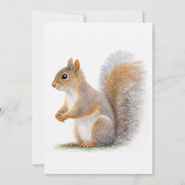 Convite Realistic Squirrel Portrait (Frente)