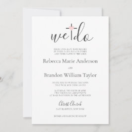 Convite Rebecca Christian Cross e Heart Nós Casamos