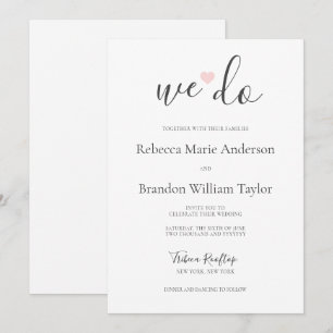 Convite Rebecca Simple Modern Fazemos Casamento Coração