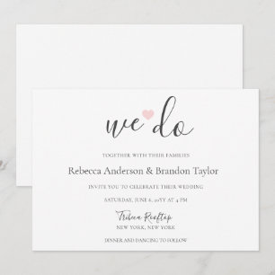 Convite Rebecca Simple Modern Fazemos Casamento Coração