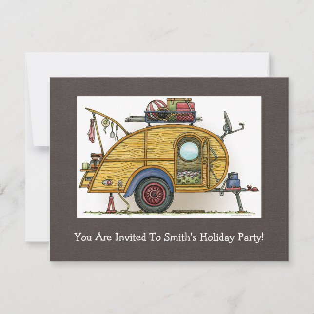 Convite Reboque bonito do viagem do campista da lágrima do (Frente)