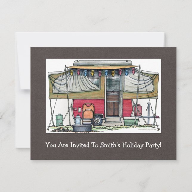 Convite Reboque de Viagem de Camper de Pop-up RV Cócio (Frente)