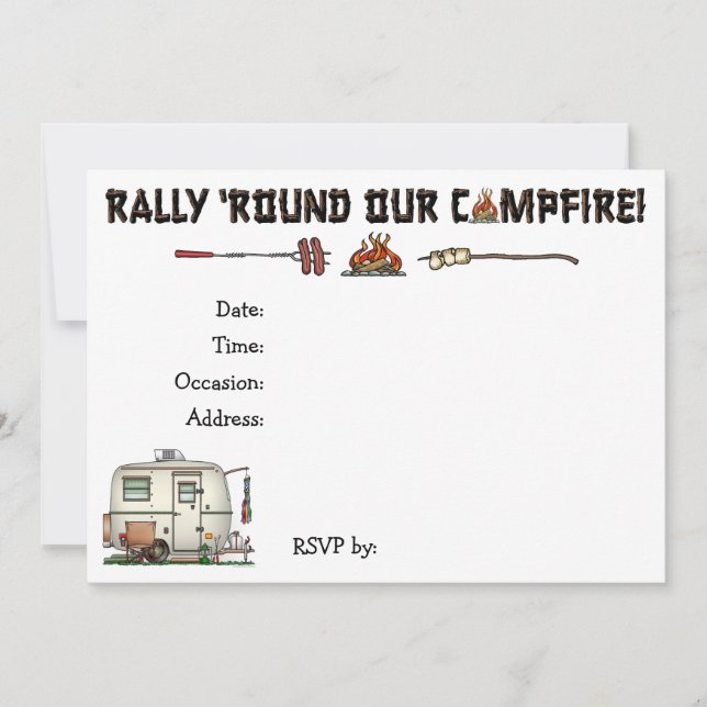 Convite Reboque de vidro do viagem do campista do ovo do (Frente)
