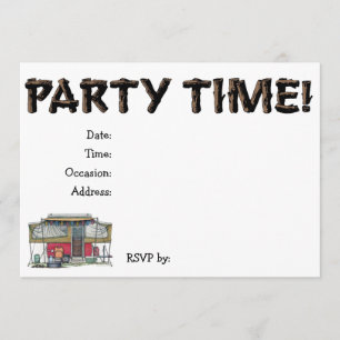 Convite Reboque emergente do viagem do campista do vintage