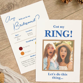 Convite Recebi minha placa de proposta da Bridesmaid da Pa
