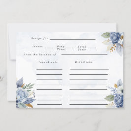 Convite Receita Chic de Peony Peony Marinho Azul Azul Dour