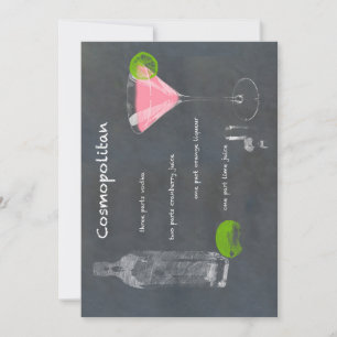 Convite Receita Cosmopolita de Cocktail