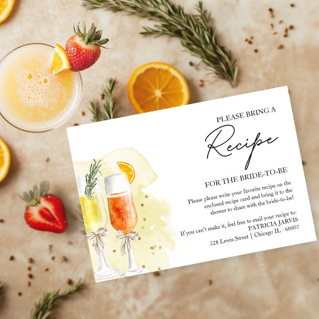 Convite Receita de Chá de Noiva Mimosa (Criador carregado)