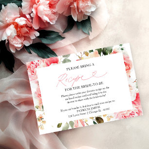 Convite Receita do Chá de Noiva Floral Corado