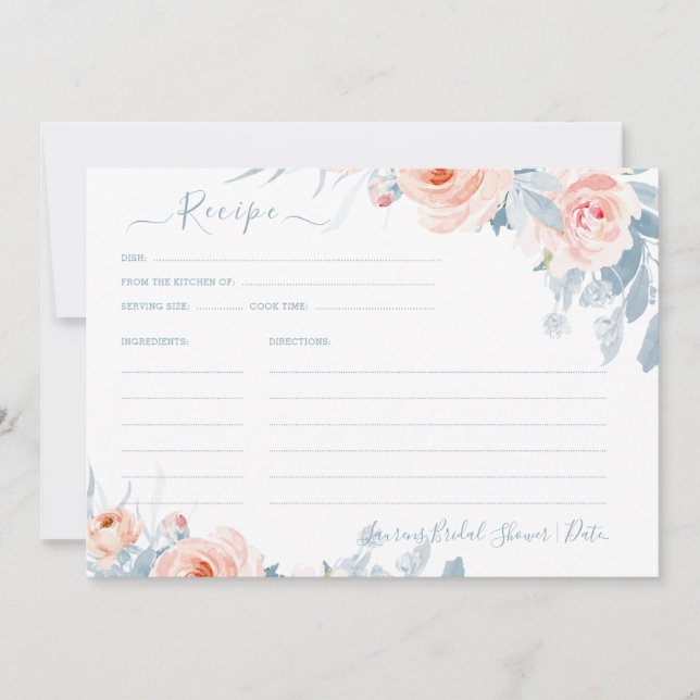 Convite Receita do Chá de panela de Rosas Rosa Espelhadas  (Frente)