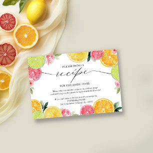 Convite Receita para Chá de Noiva de Citros Main Squeeze