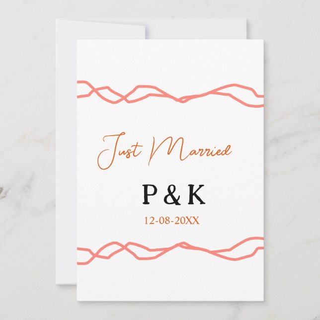 Convite Recém-casados adicionar nome da data da borda vint (Frente)