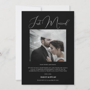 Convite Recem casados Chic Moderno Preto