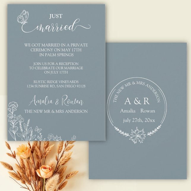 Convite Recem casados de Casamento das Flores do Meadow (Criador carregado)