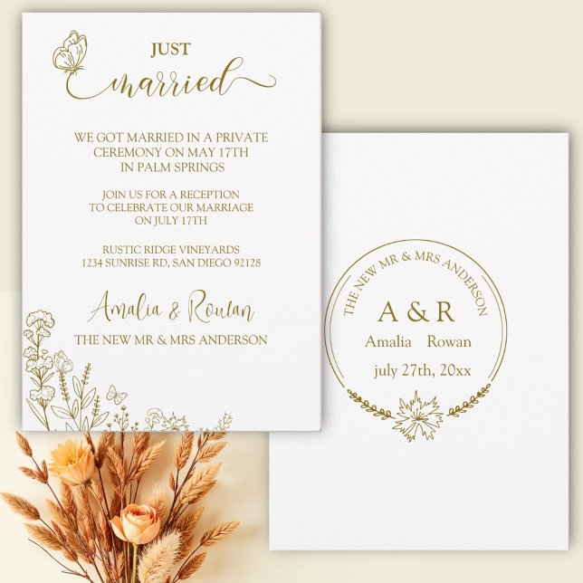 Convite Recem casados de Casamento das Flores do Meadow (Criador carregado)