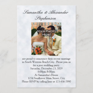 Convite Recem casados, duas Bandas/nuvens Douradas