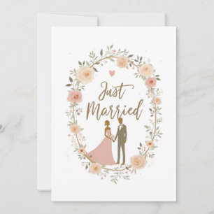 Convite 🎨 "Recém-Casados – Elegante Moldura Floral"