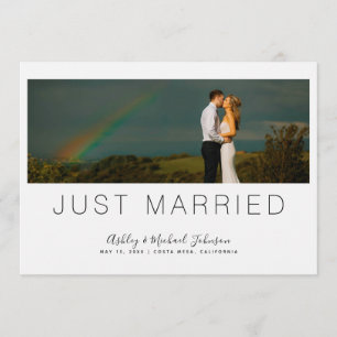 Convite Recem casados Mínimo - Foto com Letra Mínima