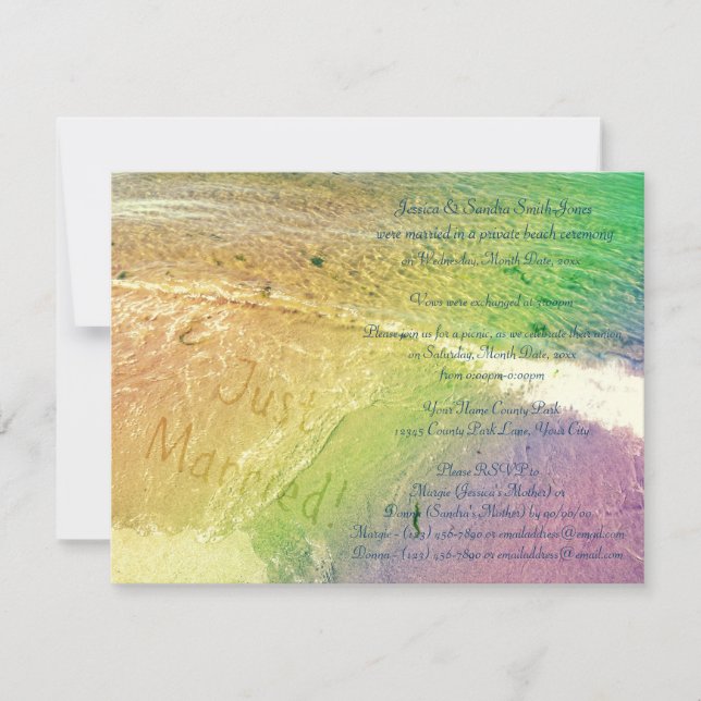 Convite Recém-Casados na Praia (Frente)