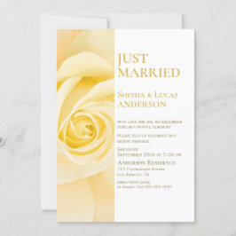 Convite Recém-Casados Rosa Amarela Recepção de Casamento