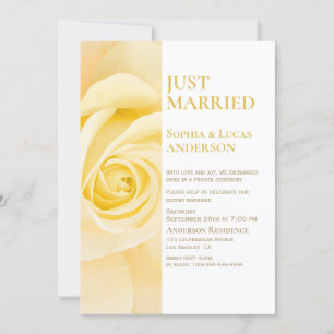 Convite Recém-Casados Rosa Amarela Recepção de Casamento