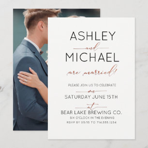 Convite Recém-Casados Tipografia de Cobre Festa de Casamen