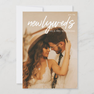 Convite Recém-casados W 3 Foto & Tipografia Casamento Rece