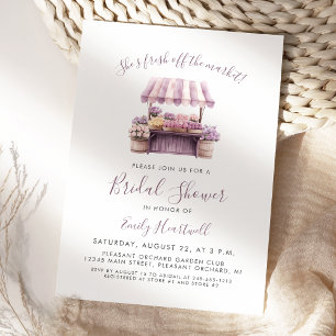 Convite Recém-chegado ao Mercado de Flores Roxas para Chá 