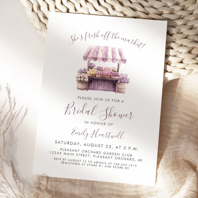 Convite Recém-chegado ao Mercado de Flores Roxas para Chá  (Criador carregado)